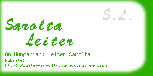 sarolta leiter business card